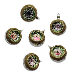 Set of 6 Colorful Ornaments with Reflectors