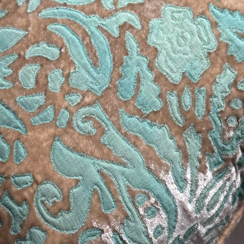 Monaco Embroidered Silk Velvet Cushion in Original