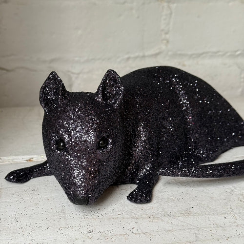 Ino Schaller Large Glitter Rat in Gunmetal