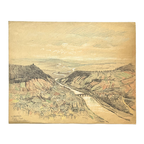 Evert Rabbers Early 20th-century Landscape Drawing (ERL52)