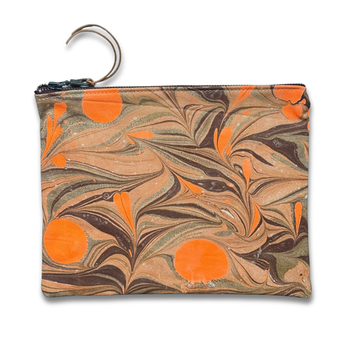 Hand Marbled One-of-a-Kind Zipper Pouch (#P17)