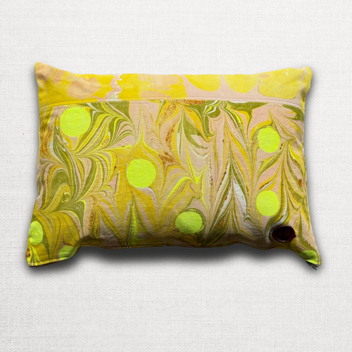 Hand Marbled One-of-a-Kind Pillow (26-13)