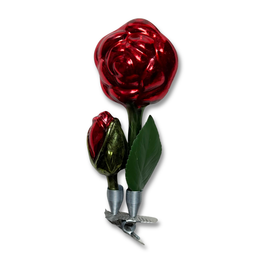 Nostalgic Clip-on Rose & Rose Bud Ornament