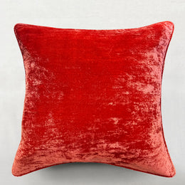 Plain Silk Velvet Cushion in Rose Bisque