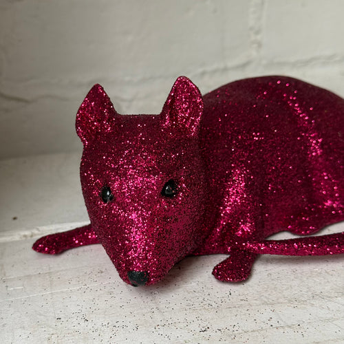 Ino Schaller Large Glitter Rat in Fuchsia