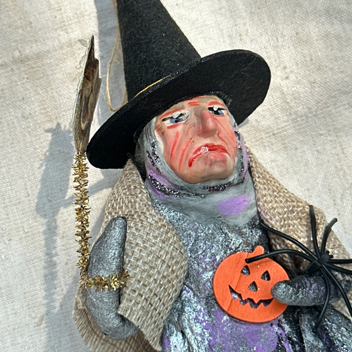 Nostalgic Large Cotton Witch Ornament