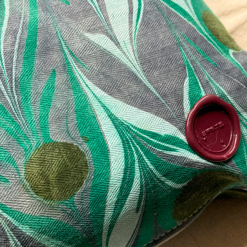 Hand Marbled One-of-a-Kind Pillow (26-14)