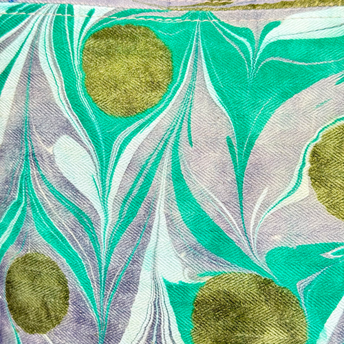 Hand Marbled One-of-a-Kind Pillow (26-14)