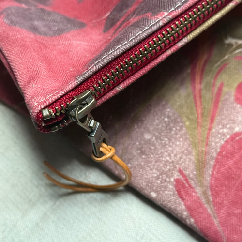 Hand Marbled One-of-a-Kind Zipper Pouch (#P18)