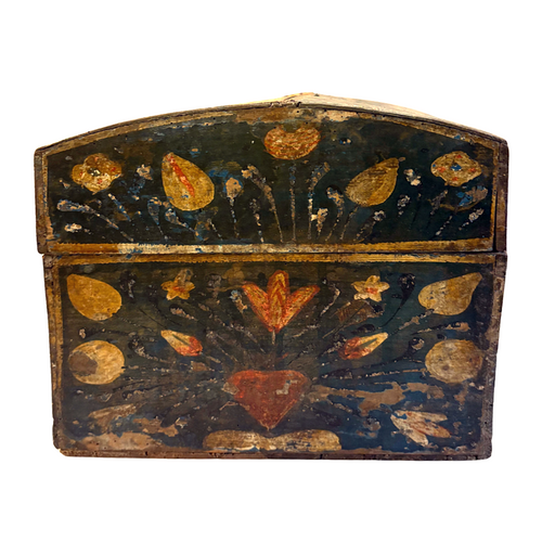 18th-century French Painted Trunk