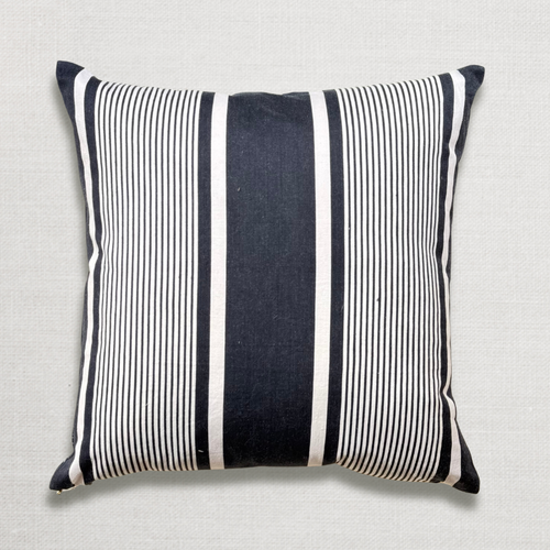 Custom 19th-century French Ticking Pillow (#3-01)