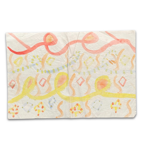 Double-Sided Late 19th-century Naïve Watercolor Illustration by Caroline Thompson