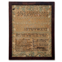 19th-century American Needlework Sampler