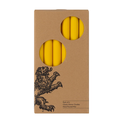 Set of 6 Candles in Bunting Yellow
