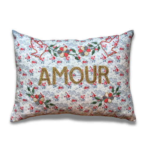 "Amour" Embroidered Cushion (CS-802)