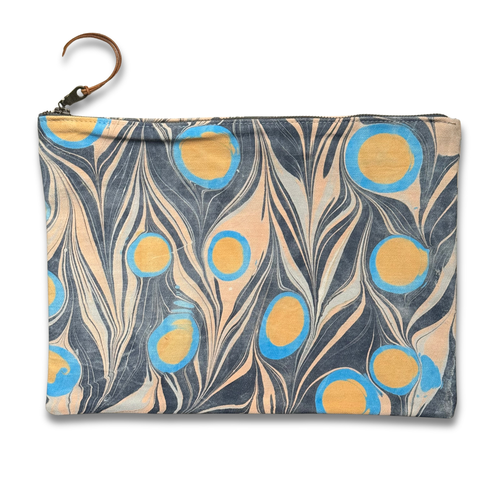 Hand Marbled One-of-a-Kind Zipper Pouch (#P02)