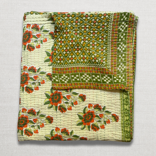 Vintage Sari Double Bedcover (#7-02)