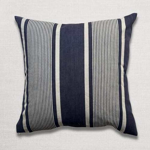 Custom 19th-century French Ticking Pillow (#4-01)