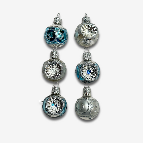 Set of 6 Mini Nostalgic Reflector Ornaments