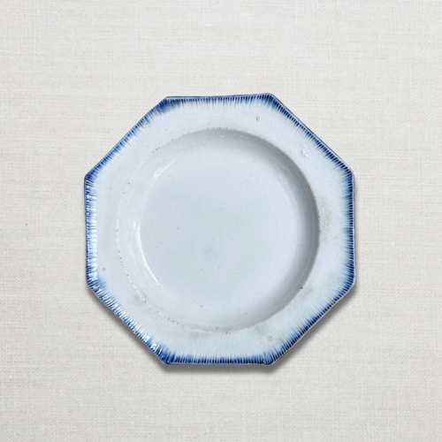 19th-century Blue Feather Edge Small Ironstone Dish (B)