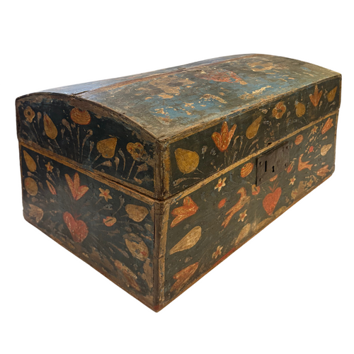 18th-century French Painted Trunk
