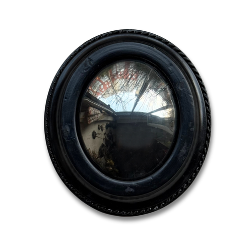19th-century Small Convex French Mirror #2