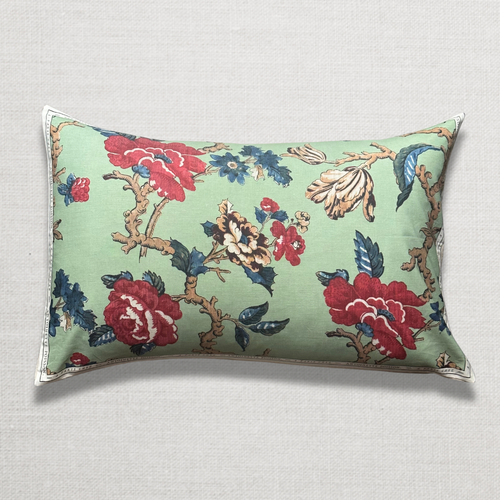 Medium Madame Pillow in Green (No. 95B) with Linen Backing