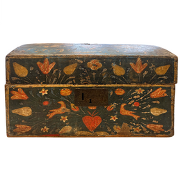 18th-century French Painted Trunk
