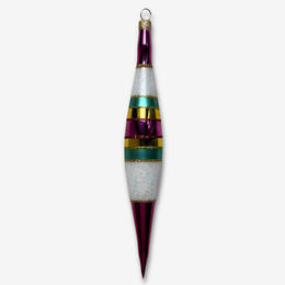 Striped Banded Icicle Ornament