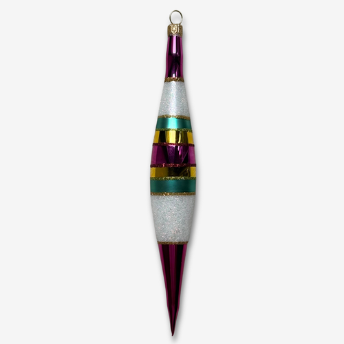 Striped Banded Icicle Ornament