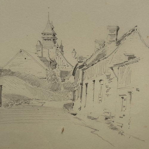 19th-century French Pencil Drawing by Alphonse Baril (#82)