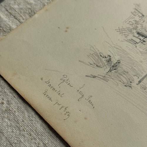 19th-century French Pencil Drawing by Alphonse Baril (#82)