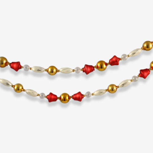 Red & Gold Beaded Garland