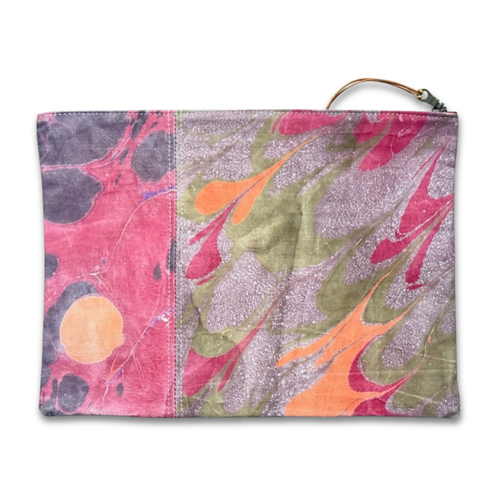 Hand Marbled One-of-a-Kind Zipper Pouch (#P01)