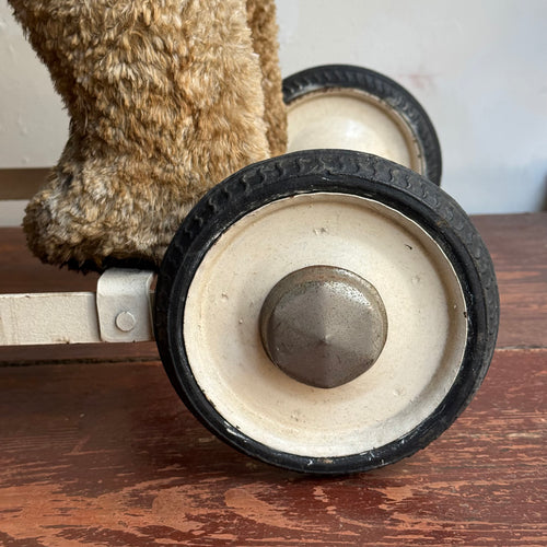 Vintage French Toy Panda on Wheels