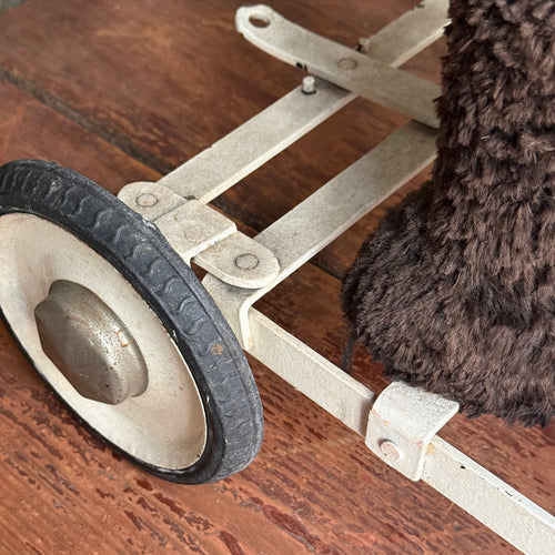 Vintage French Toy Panda on Wheels