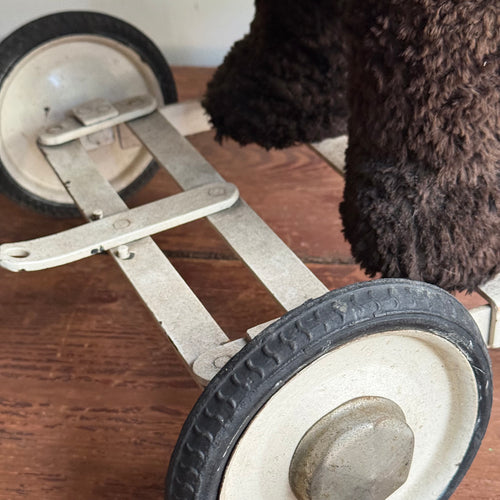 Vintage French Toy Panda on Wheels