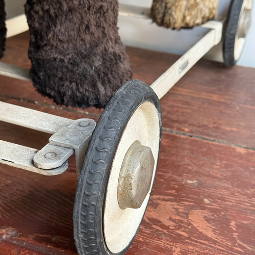Vintage French Toy Panda on Wheels