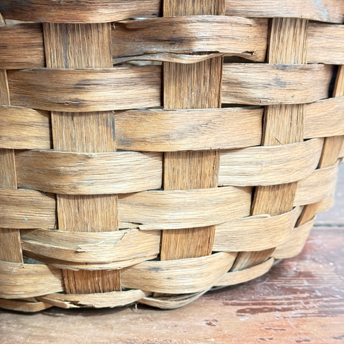 Antique American Hand-Woven Splint Ash Basket
