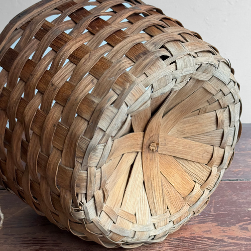 Antique American Hand-Woven Splint Ash Basket