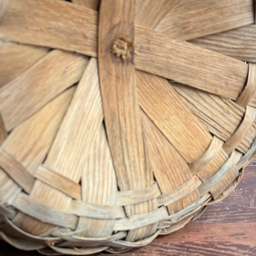 Antique American Hand-Woven Splint Ash Basket