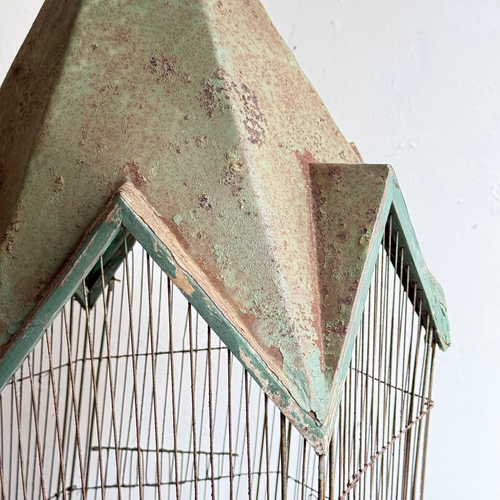 Early 20th-century Tin and Wire Bird Cage