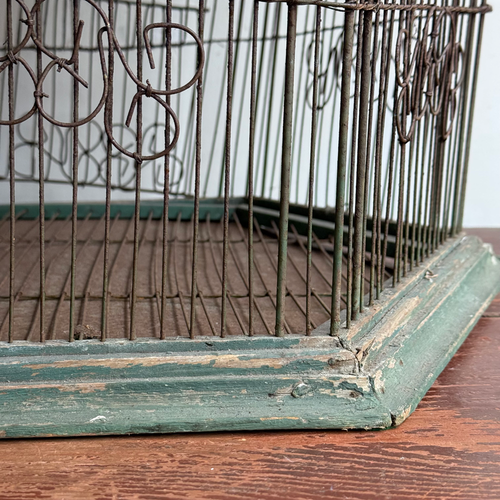 Early 20th-century Tin and Wire Bird Cage