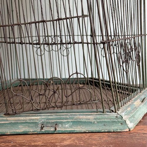 Early 20th-century Tin and Wire Bird Cage