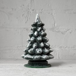 Papier-Mâché Small Dark Green & Beaded Glitter Tree