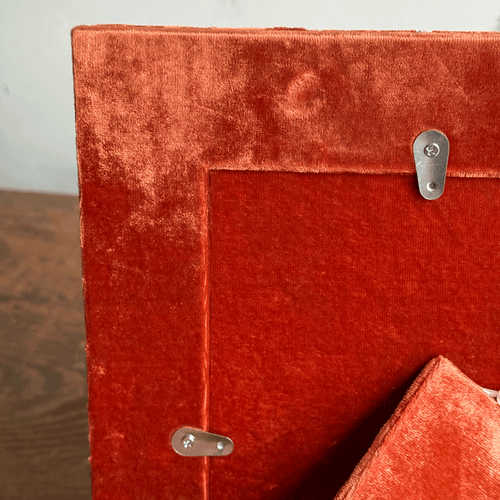 Miranda Silk Velvet Embroidered Tabletop Frame in Burned Tangerine (#2)