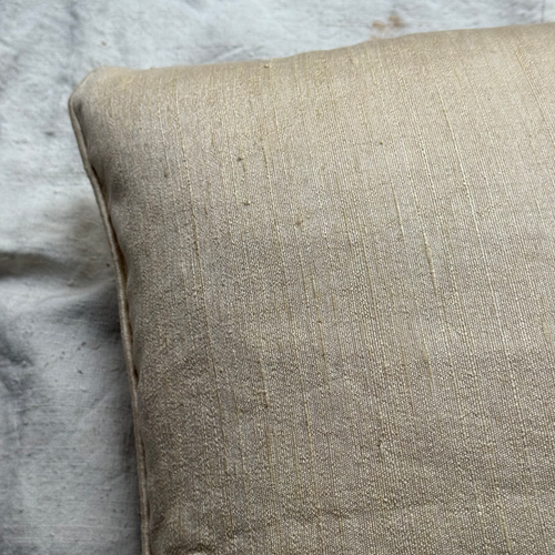 French Knots Embroidered Tassia Cushion in Ivory