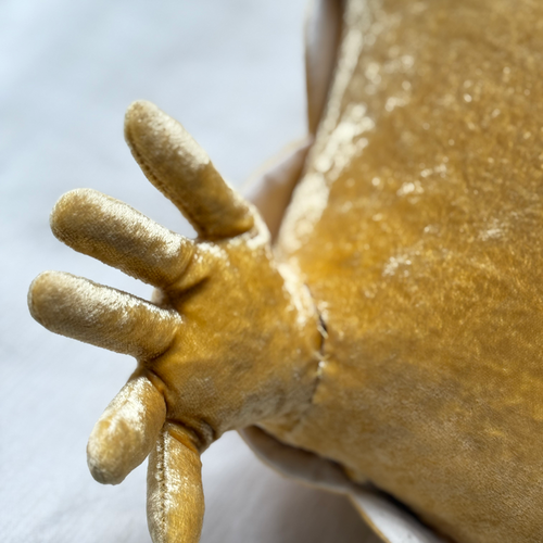 Alba Embroidered Big Silk Velvet Turtle in Corn Yellow