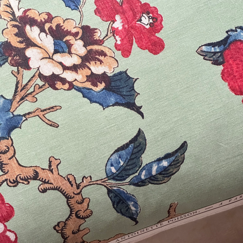 Medium Madame Pillow in Green (No. 95B) with Linen Backing