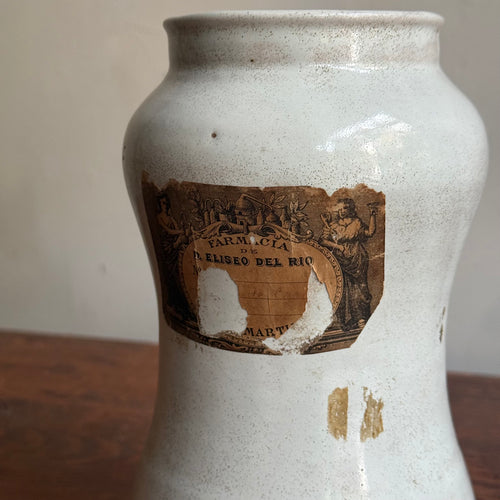 18th-century French Faience Apothecary Jar